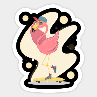 happy pink flamingo Sticker
